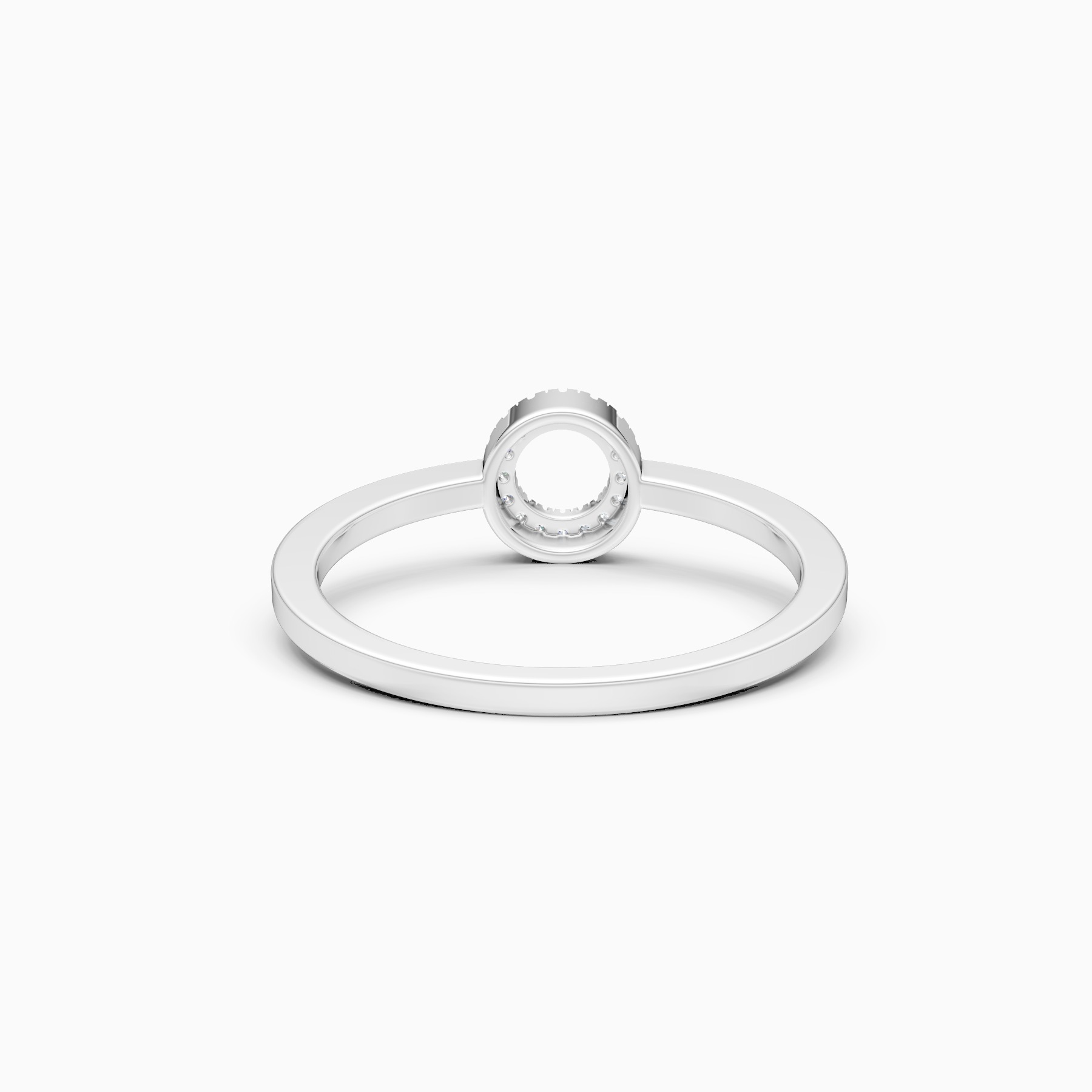 Unique Open Circle Round Diamond Ring